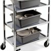 22 L Commercial Bus Tubs Jandsoner 4 Pack Grey Smooth Surface-5