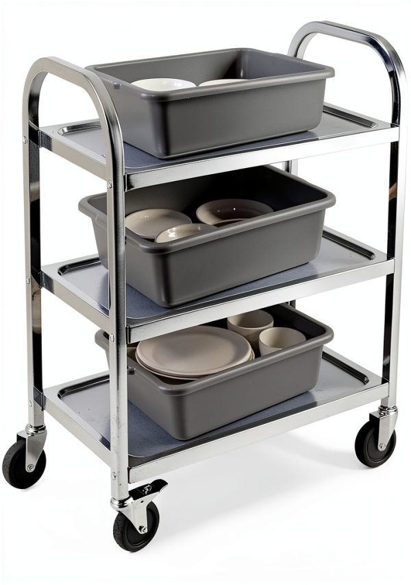 22 L Commercial Bus Tubs Jandsoner 4 Pack Grey Smooth Surface-5