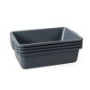 4-Pack 32 L Large Commercial Bus Tubs Niceshoes.you Gray Plastic Box-6