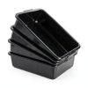 Morcte 4-Pack Plastic Large Commercial Bus Box, 32 L Black Bus Tubs-4