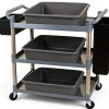 Ramddy Grey Commercial Bus Tubs, 13 L Plastic Dish Pans, 4 Packs-2