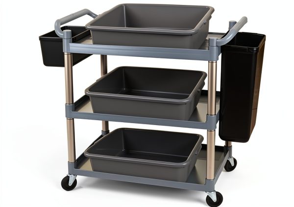 Ramddy Grey Commercial Bus Tubs, 13 L Plastic Dish Pans, 4 Packs-2