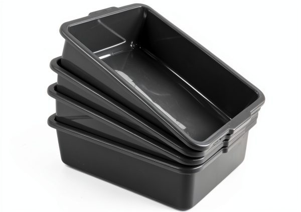 22 L Commercial Bus Tubs Jandsoner 4 Pack Grey Smooth Surface-0