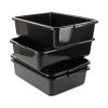 Morcte 4-Pack Plastic Large Commercial Bus Box, 32 L Black Bus Tubs-5