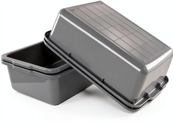 Jekiyo 4 Packs 32 L Commercial Bus Tubs, Large Food Grade Meat Tubs, Grey Restaurant Bus Pans-6