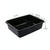 Morcte 4-Pack Plastic Large Commercial Bus Box, 32 L Black Bus Tubs-1