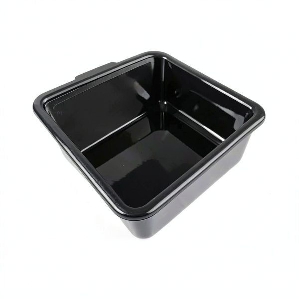 Idomy 3-Pack 13 L Black Commercial Bus Tub, Plastic Bus Box with Lids-2