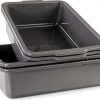 Jekiyo 4 Packs 32 L Commercial Bus Tubs, Large Food Grade Meat Tubs, Grey Restaurant Bus Pans-0