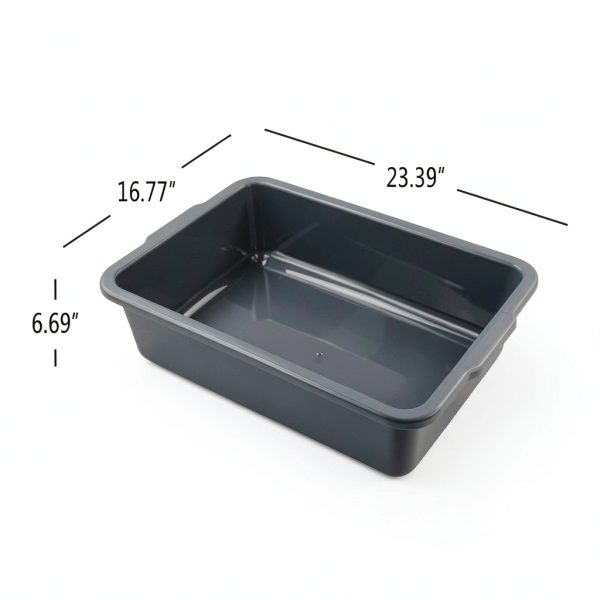 4-Pack 32 L Large Commercial Bus Tubs Niceshoes.you Gray Plastic Box-1