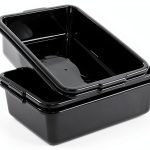 Gloreen 4 Pack Bus Box Commercial, 13 L Dirty Dish Bin Utility Tub, Black-0