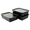 13 L Plastic Commercial Bus Tubs with Lid – Gainhope 3‑Pack Black-6