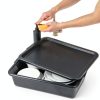 Kekow Plastic Bus Box with Lid, Commercial Bus Tubs with Handle, 3-Pack, Black-4