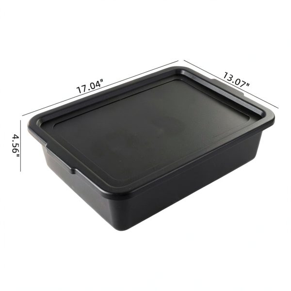 13 L Plastic Commercial Bus Tubs with Lid – Gainhope 3‑Pack Black-2