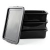 Idomy 3-Pack 13 L Black Commercial Bus Tub, Plastic Bus Box with Lids-6