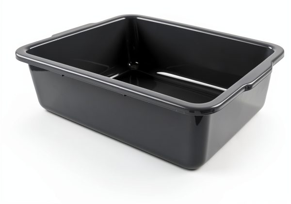 Jekiyo 4 Packs 32 L Commercial Bus Tubs, Large Food Grade Meat Tubs, Grey Restaurant Bus Pans-1