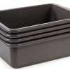 Ramddy Grey Commercial Bus Tubs, 13 L Plastic Dish Pans, 4 Packs-5