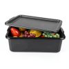 Kekow Plastic Bus Box with Lid, Commercial Bus Tubs with Handle, 3-Pack, Black-5