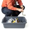 4-Pack 32 L Large Commercial Bus Tubs Niceshoes.you Gray Plastic Box-4