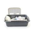 4-Pack 32 L Large Commercial Bus Tubs Niceshoes.you Gray Plastic Box-3