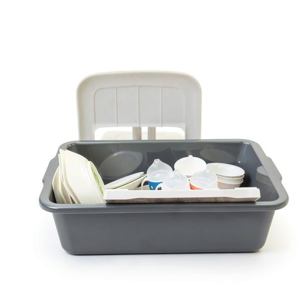 4-Pack 32 L Large Commercial Bus Tubs Niceshoes.you Gray Plastic Box-3