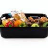 Morcte 4-Pack Plastic Large Commercial Bus Box, 32 L Black Bus Tubs-3