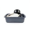 Jekiyo 4 Packs 32 L Commercial Bus Tubs, Large Food Grade Meat Tubs, Grey Restaurant Bus Pans-2
