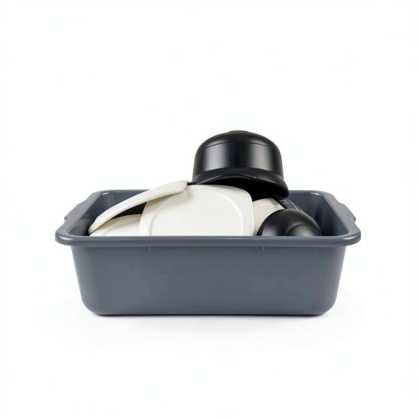 Jekiyo 4 Packs 32 L Commercial Bus Tubs, Large Food Grade Meat Tubs, Grey Restaurant Bus Pans-2
