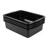 Morcte 4-Pack Plastic Large Commercial Bus Box, 32 L Black Bus Tubs-0