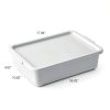 12 Packs Food Service Bus Tubs with Lids, 13 L Commercial Bus Tub, Light Gray-1