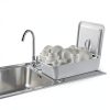 2 Pcs Stainless Steel Bus Tubs with Lid 4" Deep Meat Commercial Tote-5