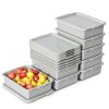 12 Packs Food Service Bus Tubs with Lids, 13 L Commercial Bus Tub, Light Gray-7
