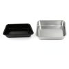 2 Pcs Stainless Steel Bus Tubs with Lid 4" Deep Meat Commercial Tote-2