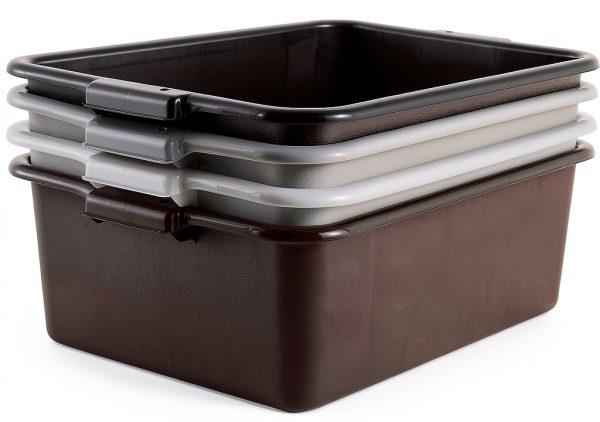 Winco Bus Box Dish Tub for Restaurants, 7", Black-1