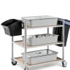2 Pcs Stainless Steel Bus Tubs with Lid 4" Deep Meat Commercial Tote-4